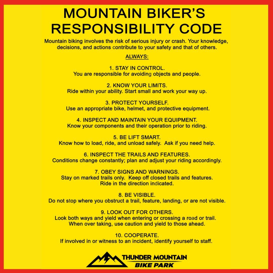 Mountain Biker's Responsibility Code